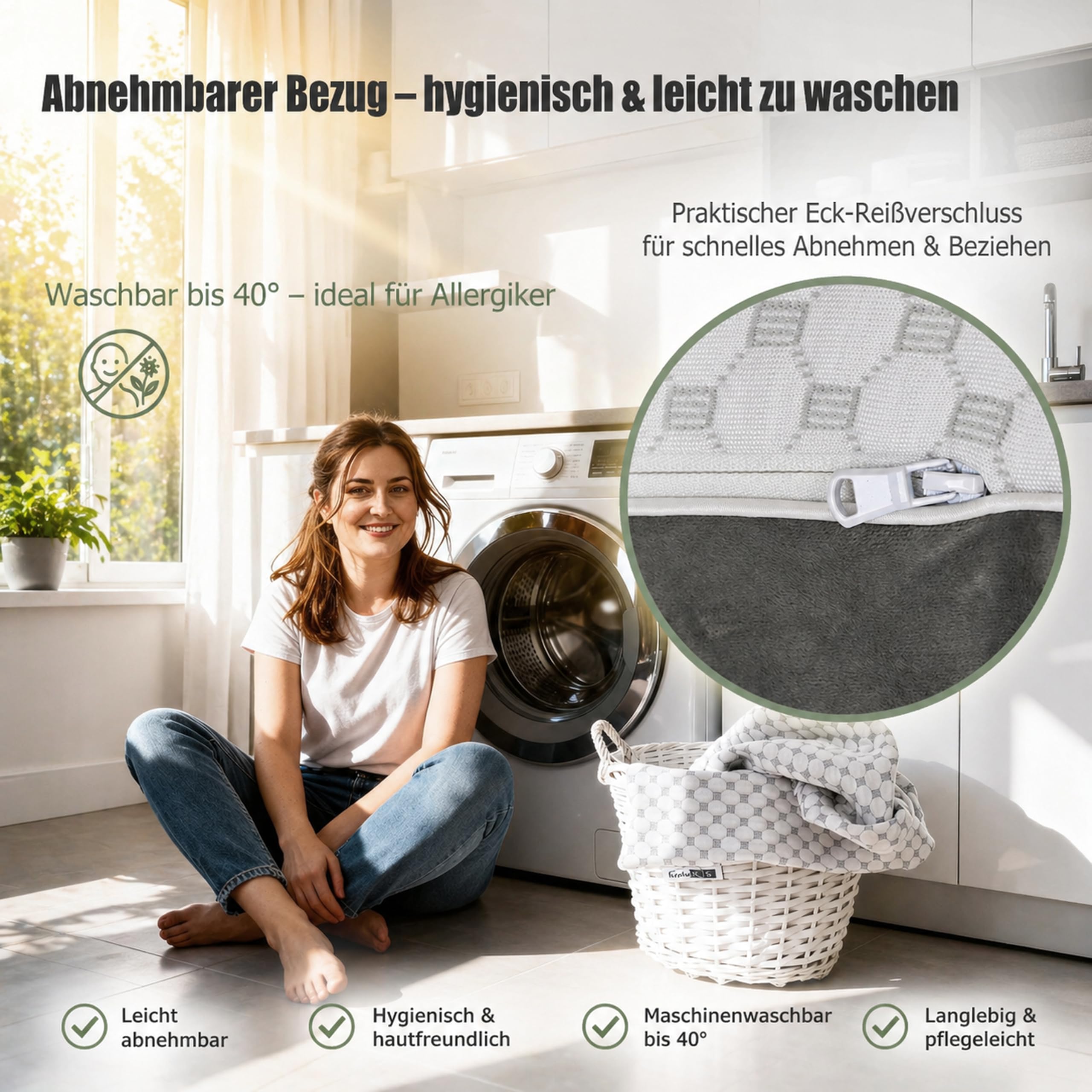 Nackenkissen Memory Foam – ergonomisches Kopfkissen 55x35x12 cm, höhenverstellbar -Seitenschläferkissen -Bauchschläferkissen - Rückenschläferkissen
