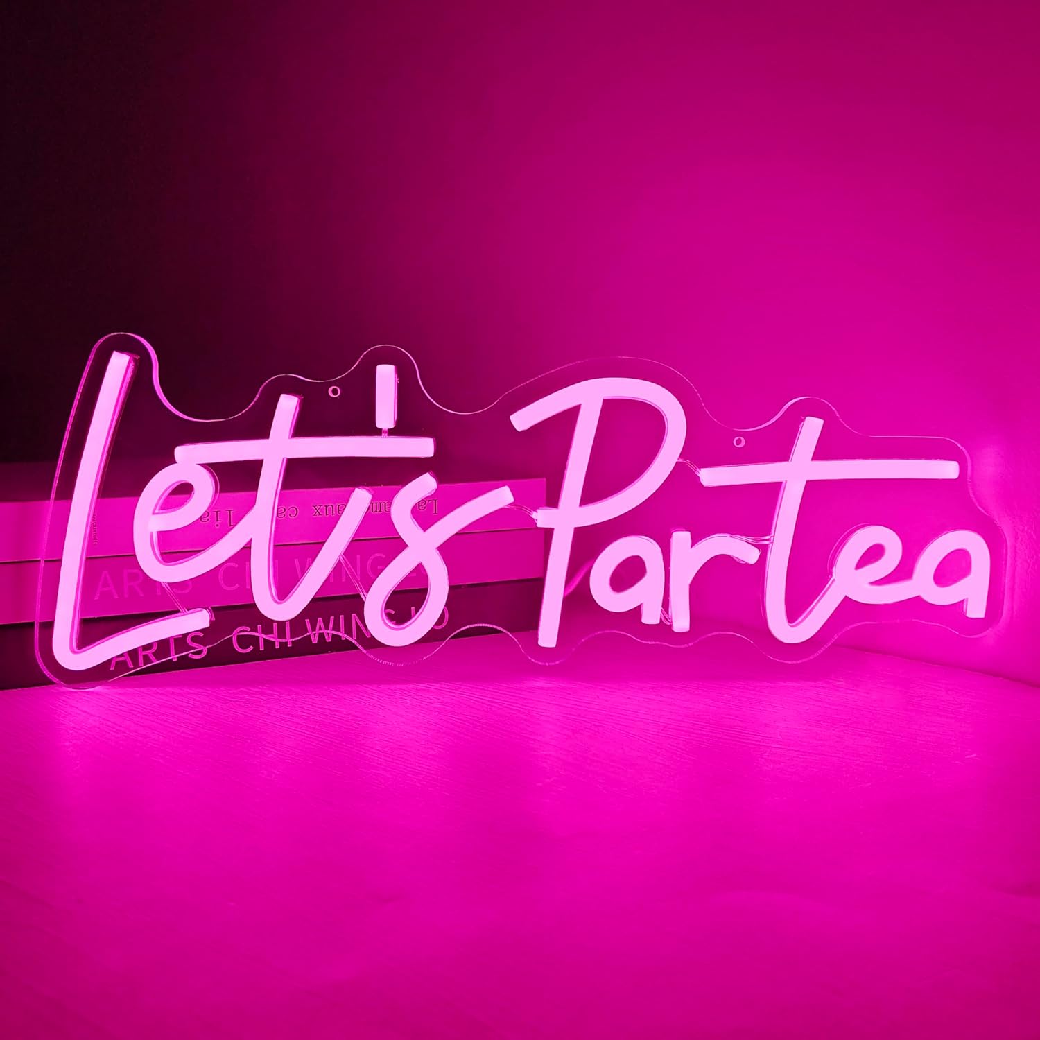 Lets Partea Neon Signs for Wall Decor Light Up Sign Lets Partea Neon Light Sign for Tea Party Decorations Dimmable Tea Led Signs for Bedroom Wall Tea Room Princess Tea Party Decorations Gift