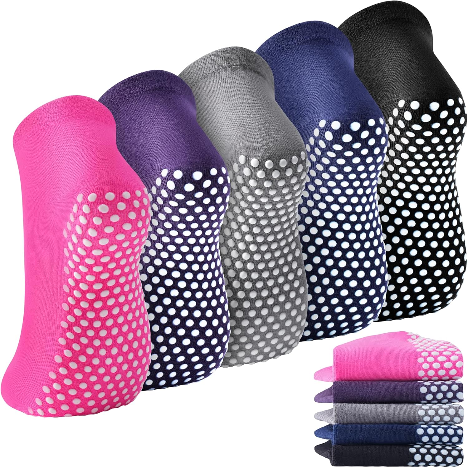 Grip Socks for Women & Men- Non Slip Grippy Sticky Anti Skid Slipper Socks for Yoga Pilates Trampoline Hospital