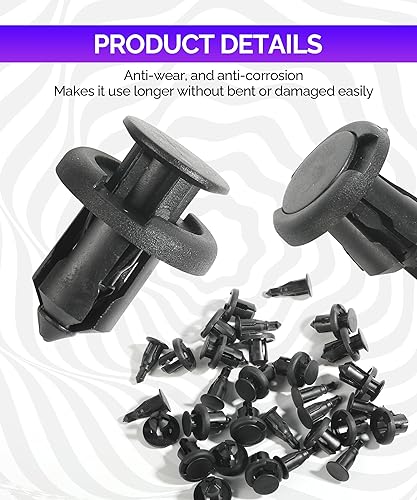 Miniatura 3 de 20 clips de nailon, clips para parachoques, clips de guardabarros, clips de retención tipo empuje para parachoques delantero, accesorios de