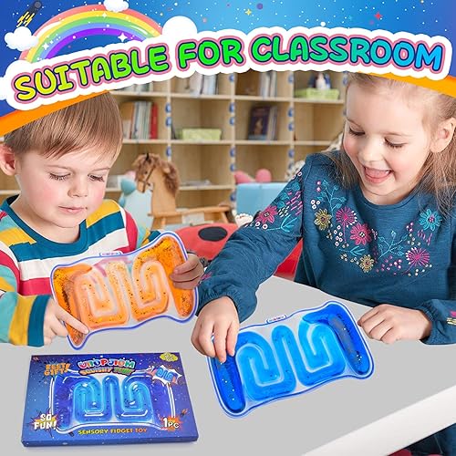 Miniatura 5 de 2 piezas de juguete líquido sensorial para autismo para niños y niños, TDAH autista, silencioso, juguetes de viaje en avión, tubo estrujable,