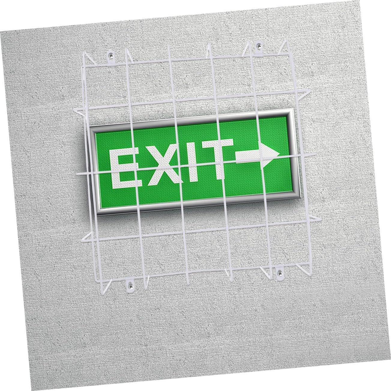 jojofuny 2pcs Exit Sign Damage Cage Emergency Light Wire Guard Protective Cover Wall-mounted Sign Guard for Lights