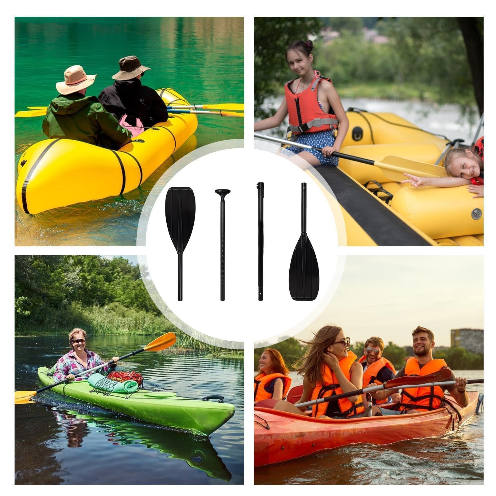 Pagaia In Fibra Di Carbonio,2 Sezioni Leggero Doppia Testa In Fibra Di Carbonio Pagaia - Da Pesca Per Kayak,Per Canottaggio Touring Nuoto Pesca Lago Fiume Mare Rafting Campeggio Viaggio Spiaggi