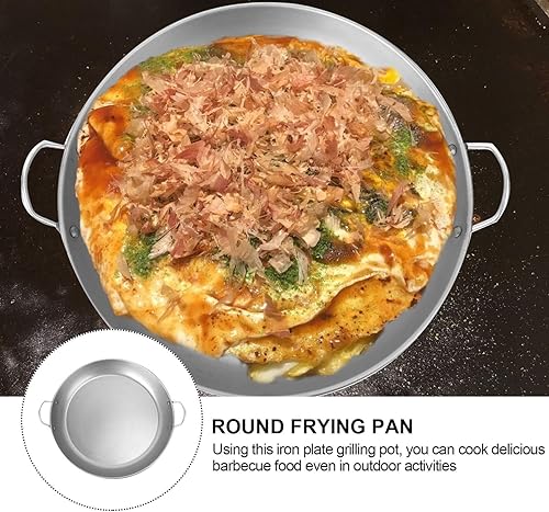 Miniatura 2 de Cabilock Sartén antiadherente plana para exteriores, parrilla redonda, sartén para carnes con tapa, estufa de aluminio fundido, sartén para horno,