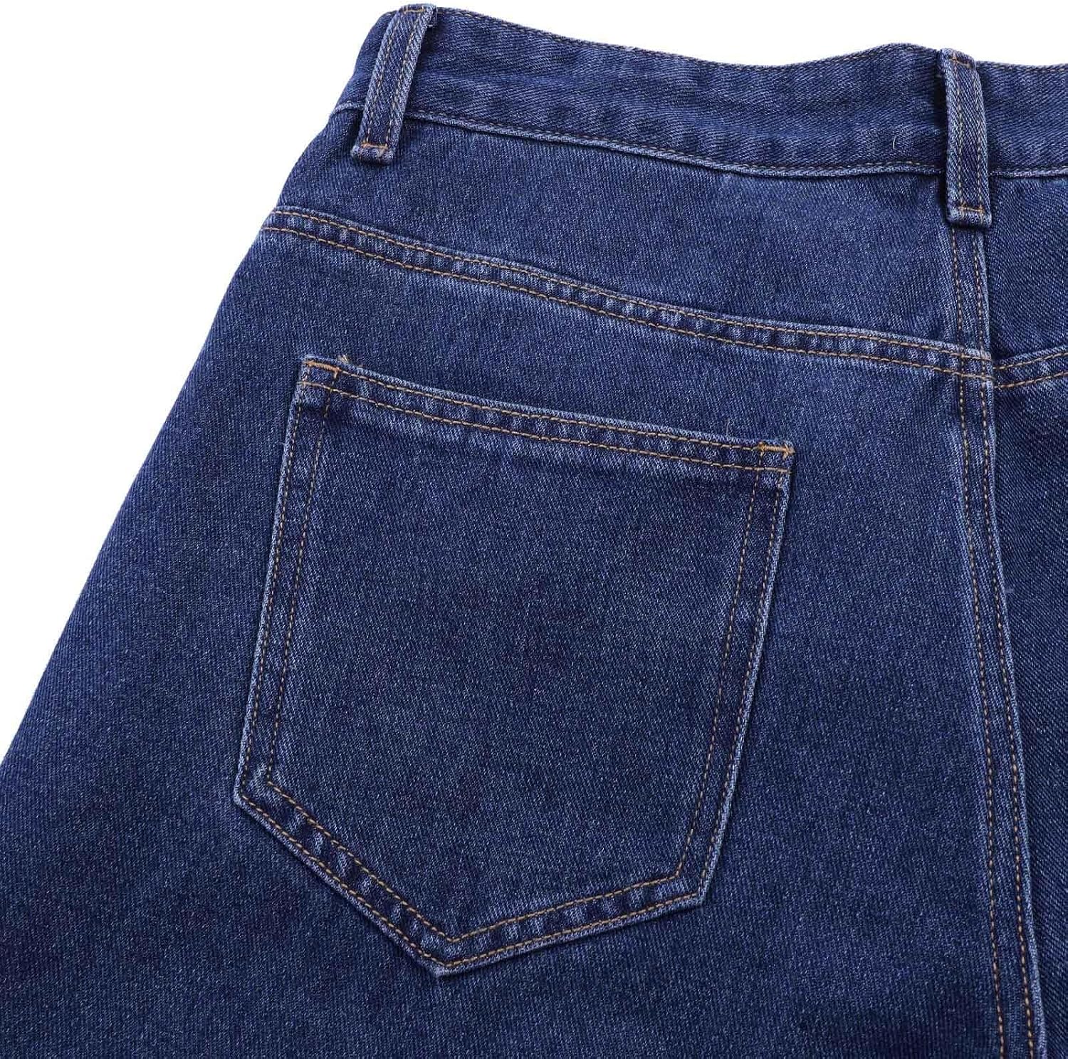 ABABC Capri Jeans for Women Wide Leg High Waisted Cropped Jeans Casual Stretchy Straight Baggy Denim Pants with Pockets