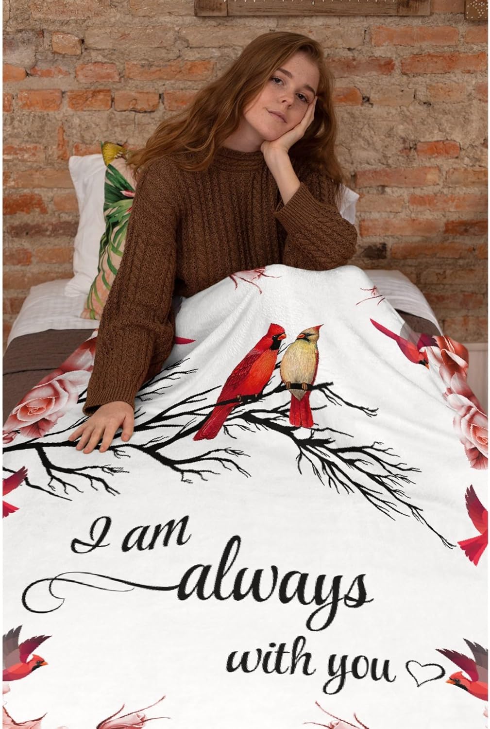 Cardinal Memorial Blanket Gifts for Lover 40 x 50 Inch for Kid, Fannel Fleece Throw Blanket Super Soft Throws Blanket for Bed Couch Sofa - Image 2