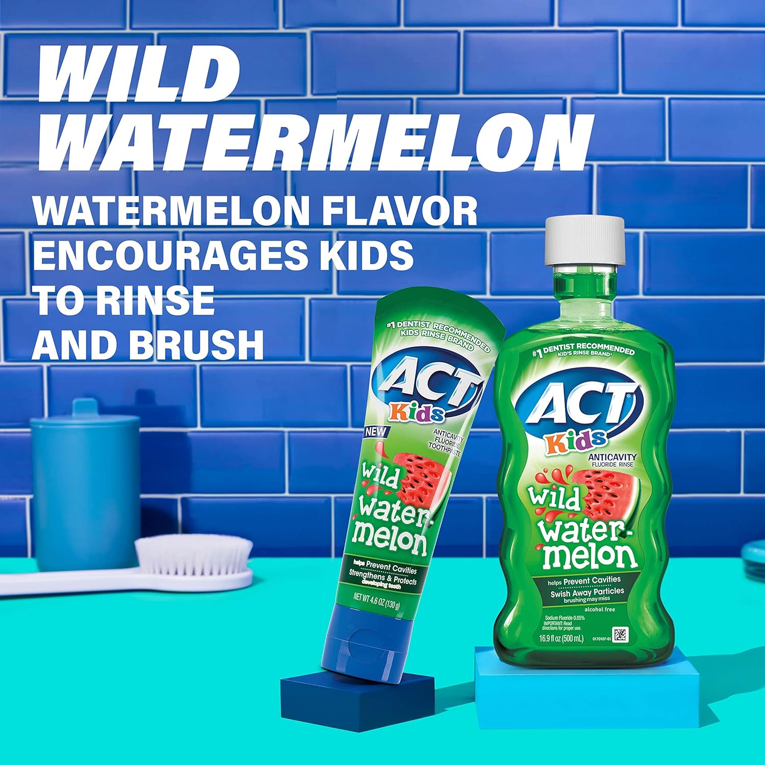 Get Discount Offer ACT Kids Anticavity Fluoride Rinse Wild Watermelon, Accurate Dosing Cup, Alcohol Free, Original Version, 16.9 Fl Oz