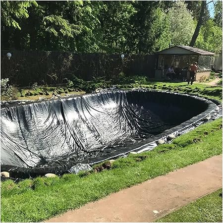 Image NEFSO Pond Liner 5m X 5m Tear Resistant 0.35mm Thick Heavy Duty HDPE, Durable Reservoir Biogas Tank Reservoir Plastic Pond (Color : Black, Size : 1.5x6m) (Black 5x9m)