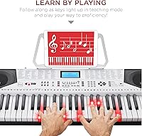 Vista 21 de Best Choice Products Juego completo de piano de teclado electrónico para principiantes de 61 teclas con teclas iluminadas, pantalla LCD