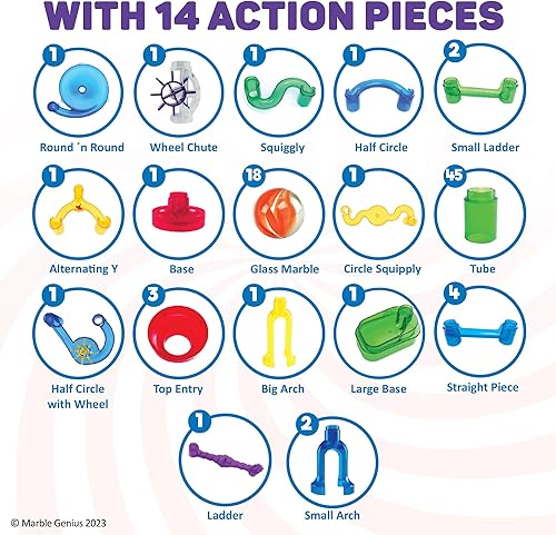 Miniatura 5 de Marble Genius Marble Run Maze Track Toys - 85 piezas, juegos de mesa para niños de 4 a 12 años, juguetes para adultos, adolescentes y niños