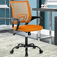 Vista 7 de Silla de oficina ergonómica, silla de escritorio de malla con respaldo medio con soporte lumbar y reposabrazos, transpirable, sillas ejecutivas