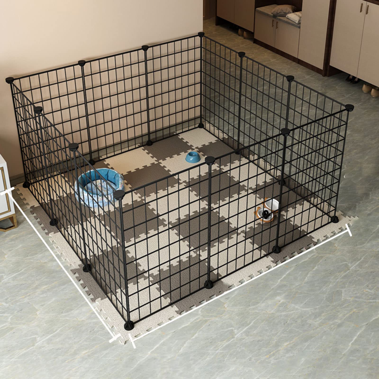 PRESSLAYCat Playpen - Cat Cage,diy Pets Playpen, Metal Enclosure Net Exercise Yard Fence Cage with Door for Small Pets