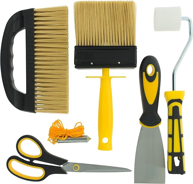 Coral 10321 Task Partner Wallpaper Kit with Paste Smoothing Brush and Tools for Wall Paper Hanging 6 piece pack set