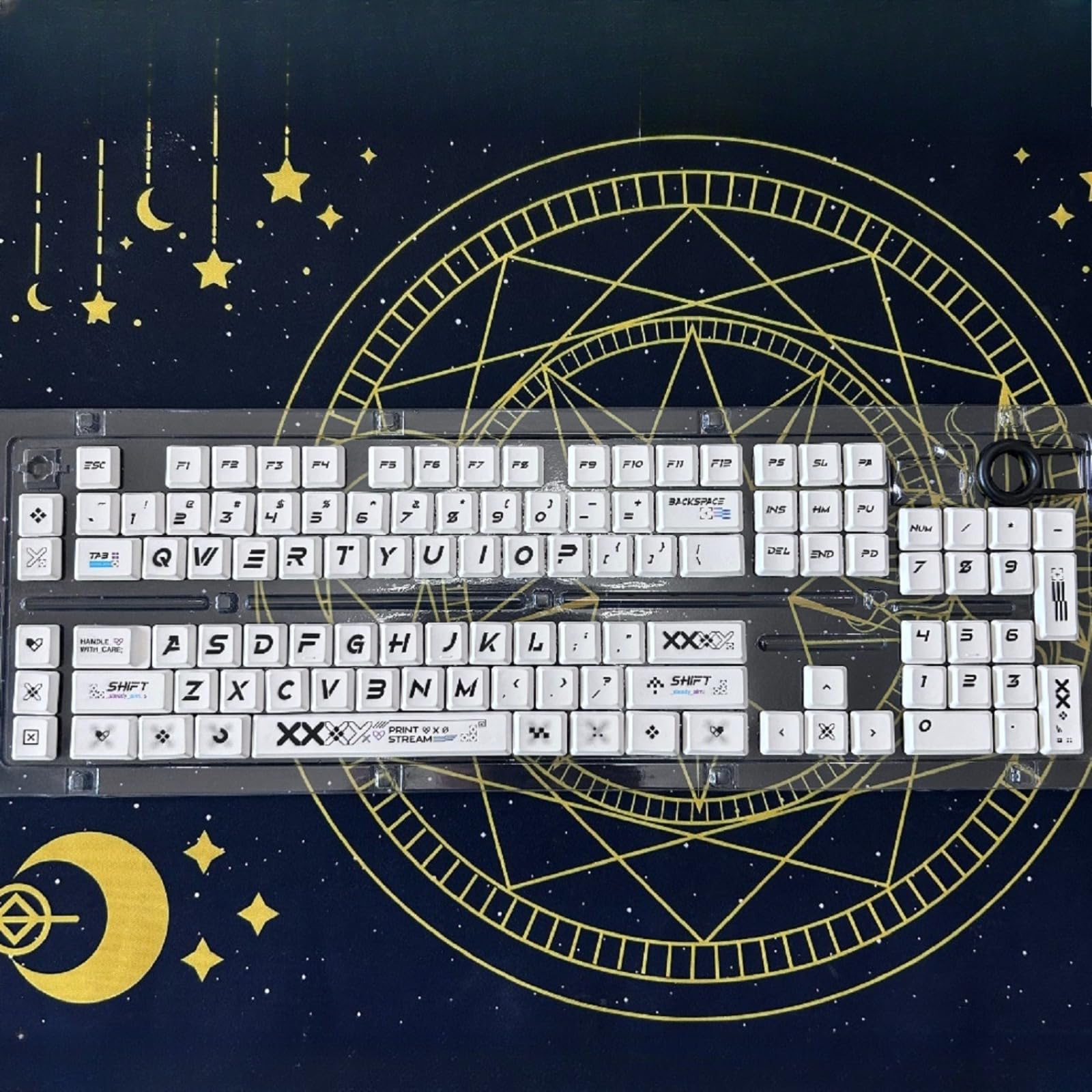 Juego de teclas de perfil bajo PBT/ABS para Logitech G813/G815/G913/G915/G915 TKL RGB teclado mecánico para gaming, diseñado para disposición estadounidense (QWERTY), para jugadores (blanco, opaco