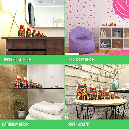 Miniatura 5 de AEVVV Matryoshka - Juego de 7 muñecas anidadas – Muñeca ucraniana en vestido tradicional con ramas Red Kalina – Muñecas de anidación hechas a mano