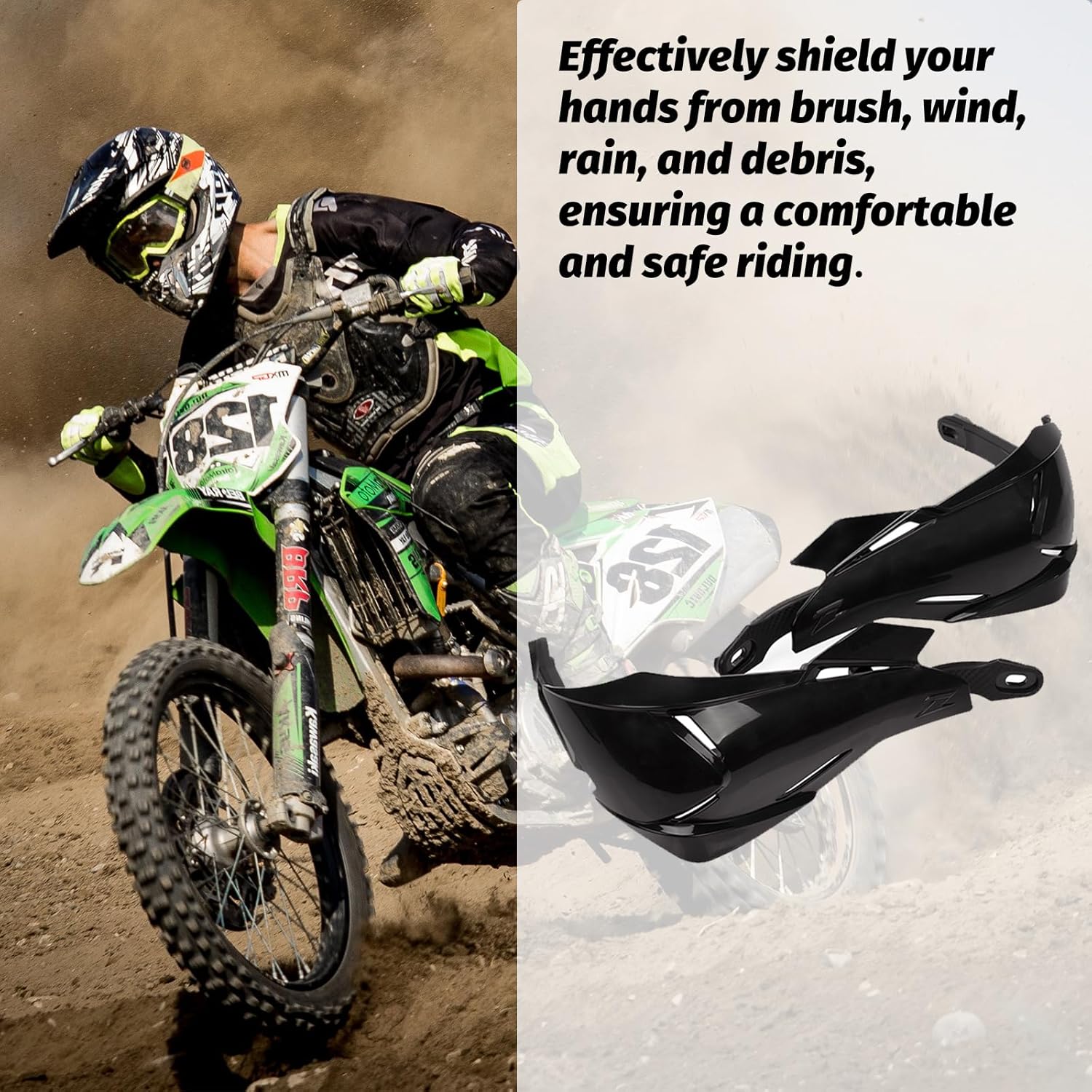 XIGNWU Universal Dirt Bike Handguards,with 7/8 22mm and 1 1/8 28mm Mounting Kits, Windproof Hand Guards Handlebars Protection for Light Bee Sur Ron X Sur Ron S Most Motocross ATV Pit Bike Quad