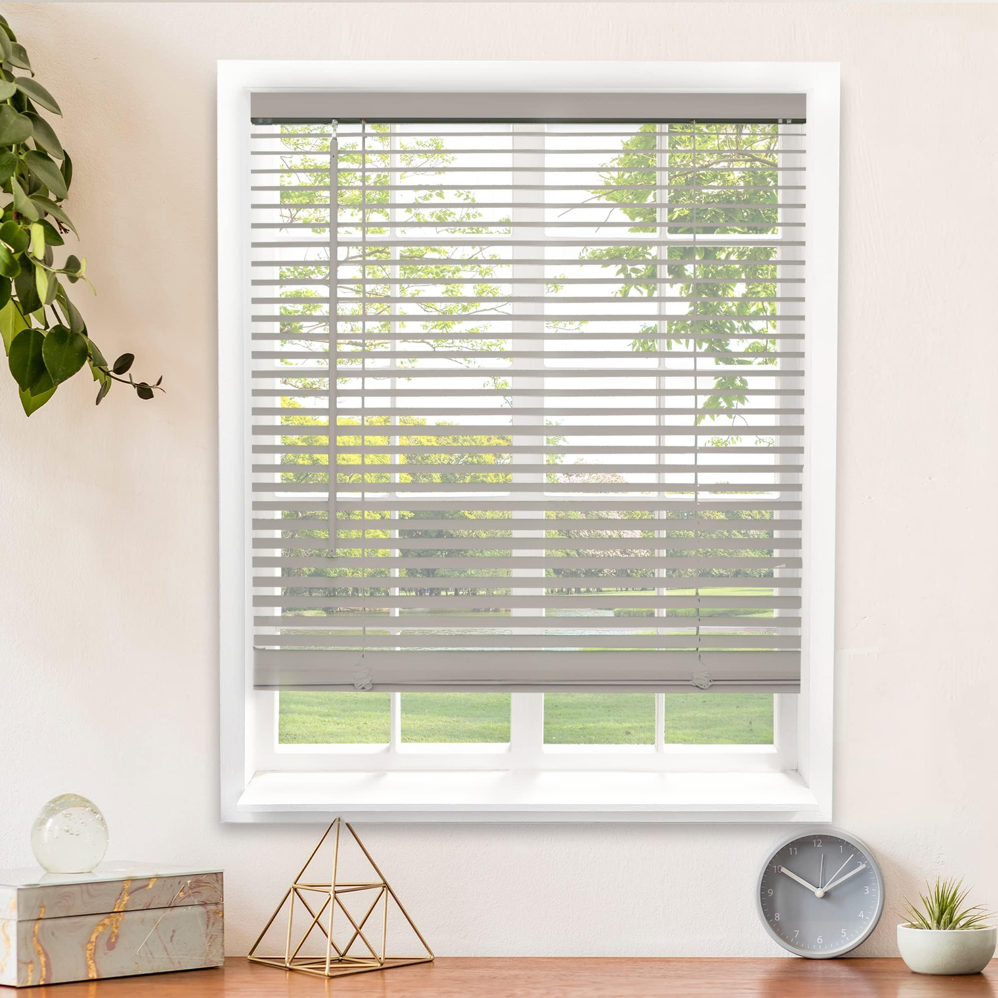 CHICOLOGY Blinds for Windows , Mini Blinds , Window Blinds , Door Blinds , Blinds & Shades , Camper Blinds , Mini Blinds for Windows , Horizontal Window Blinds , Gloss Gray, 52"W X 48"H