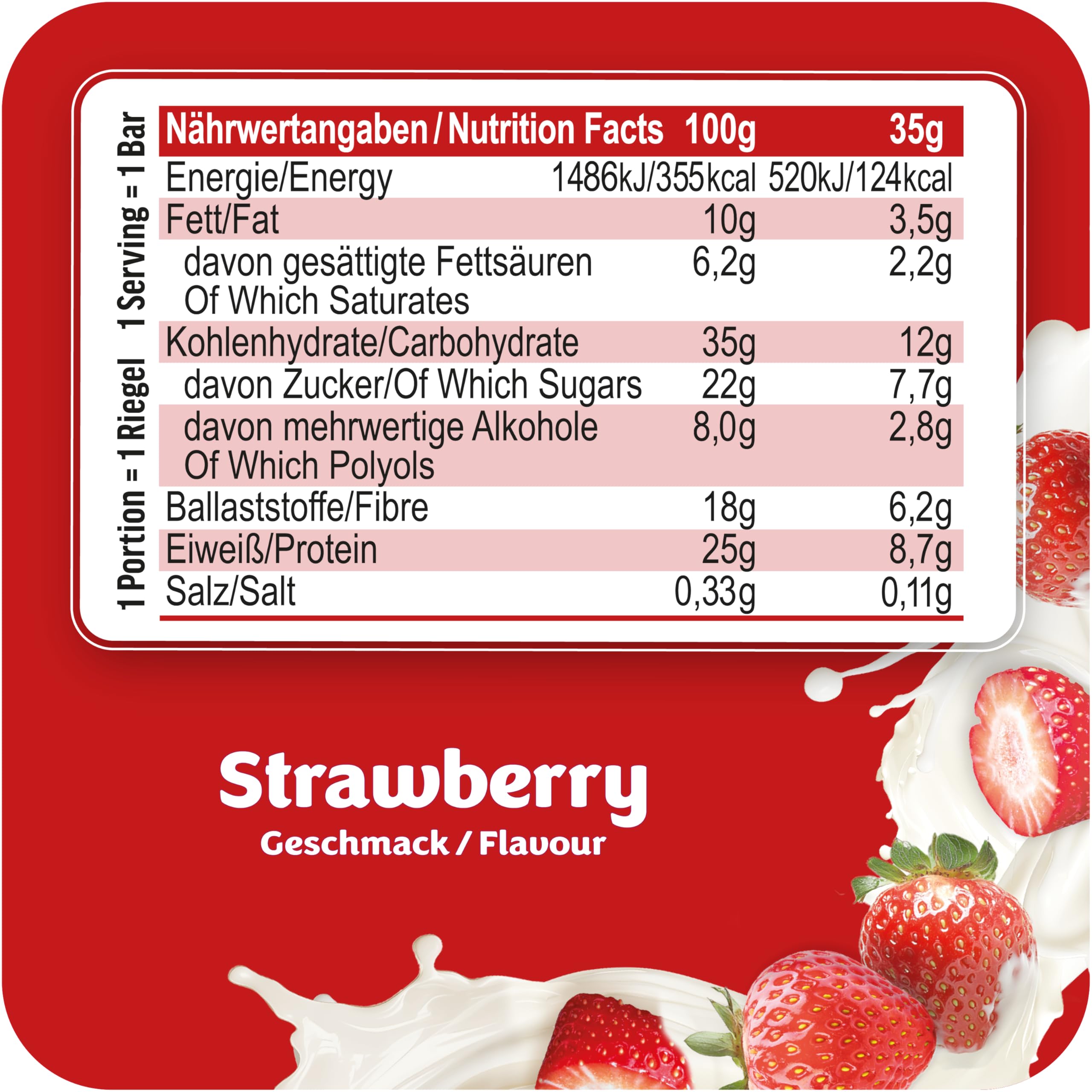 ALL STARS Skyr Proteinriegel Strawberry 24 x 35g - Protein Bars mit 25% Eiweiß, Mit Erdbeerstückchen & in Schokolade getaucht, Fett- und kalorienarme Snacks
