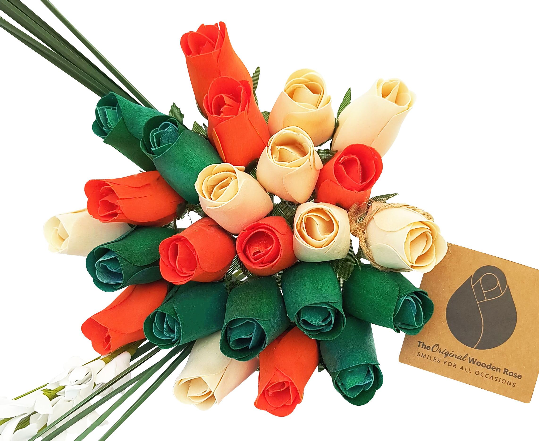 Irish Flag Wooden Rose Bouquet