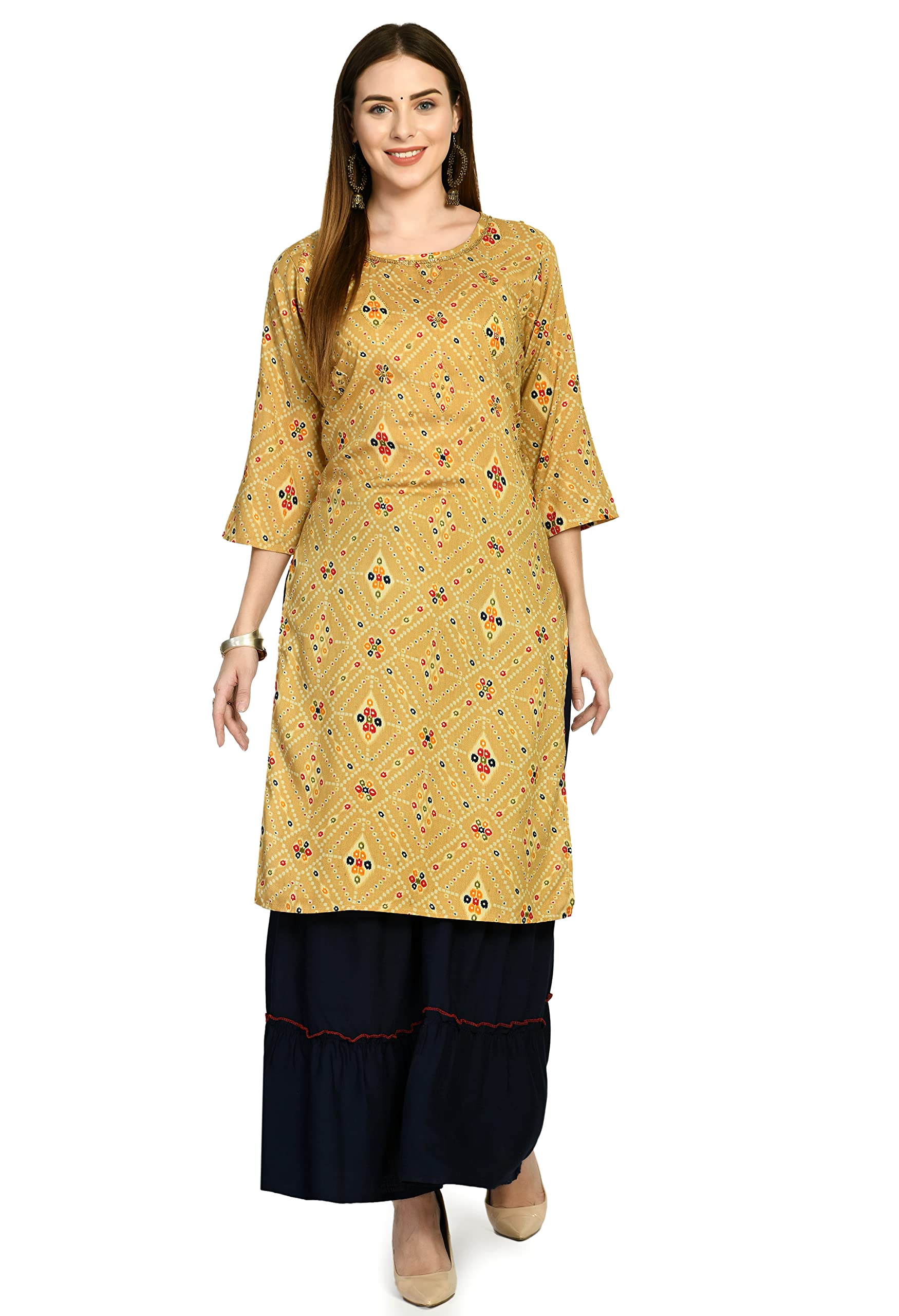 AnjuShree ChoiceWomen Indian Top Rayon Kurti Skirtset for women Tunic top