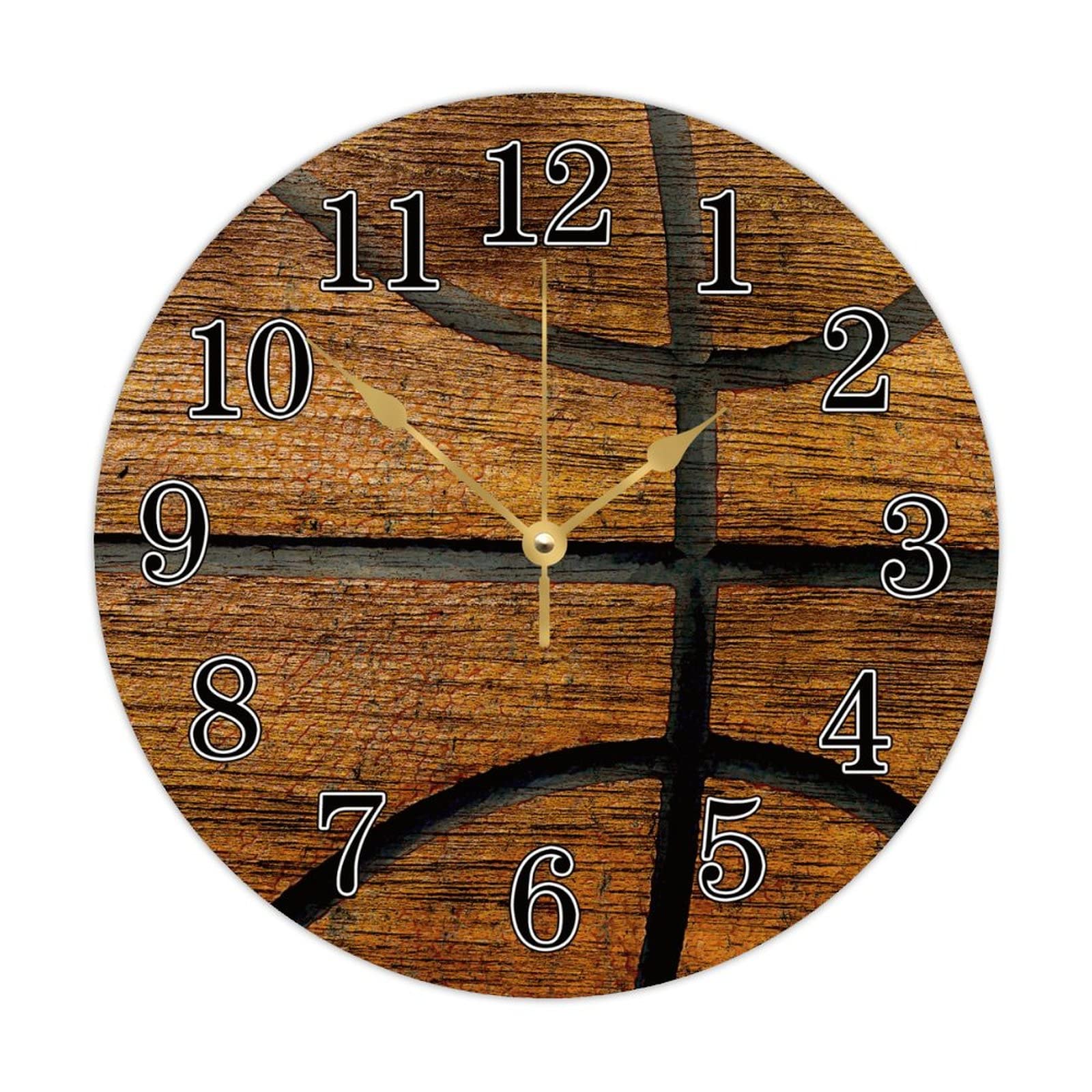 Horloge murale ronde en bois pour chambre, salon et salle de bain