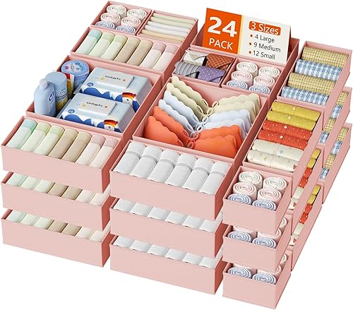 Miniatura 10 de DIMJ Contenedores organizadores de cajones de armario para bebé, paquete de 10, beige Beige,Negro,Gris