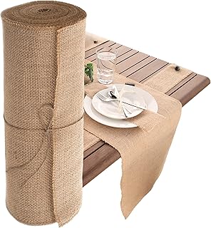 Designer Burlap Table Runner - for Farmhouse-Style Dining Room - Woven Jute Fabric Placemats or Centerpieces - Rustic Home...