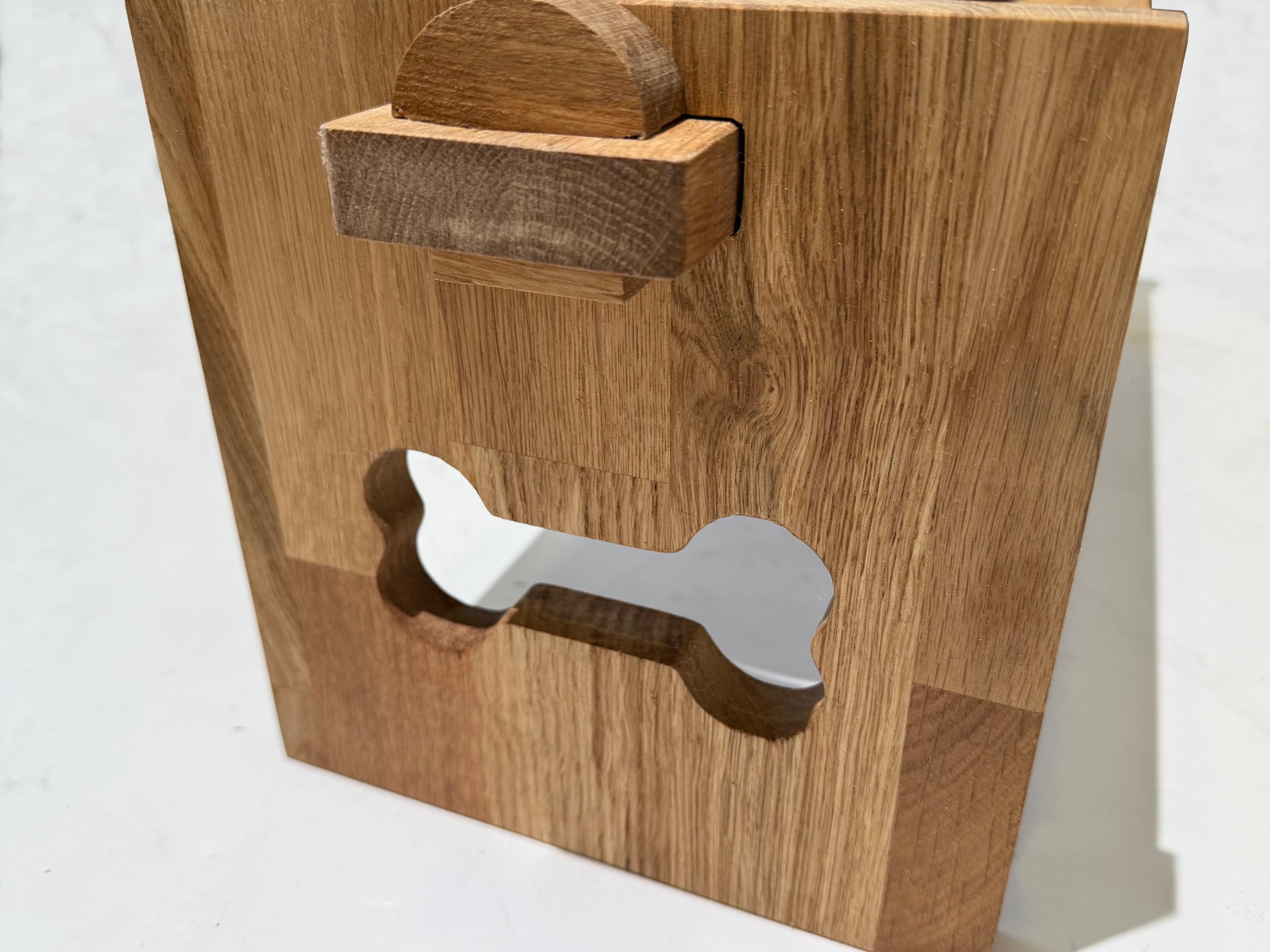 Lot de 2 gamelles surélevées pour chiens de grande taille et petits chiens en acier inoxydable et bois de chêne (XL)