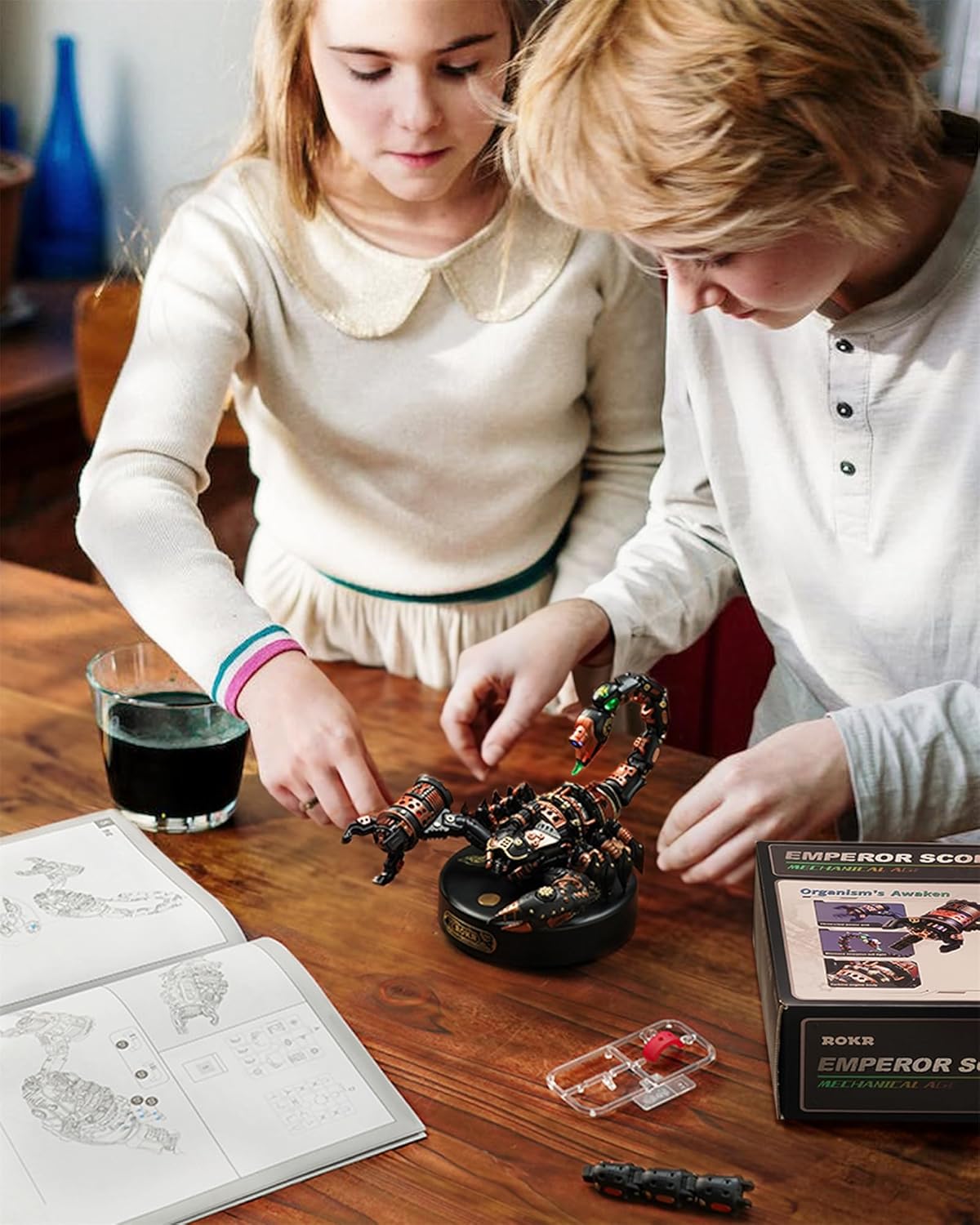 ROKR 3D Metal Model Kits Puzzle for Adults Kids, Steampunk Electric Mechanical Toy, Assembly DIY Gift Plastic Craft Hobby for Men, Women (Emperor Scorpion)