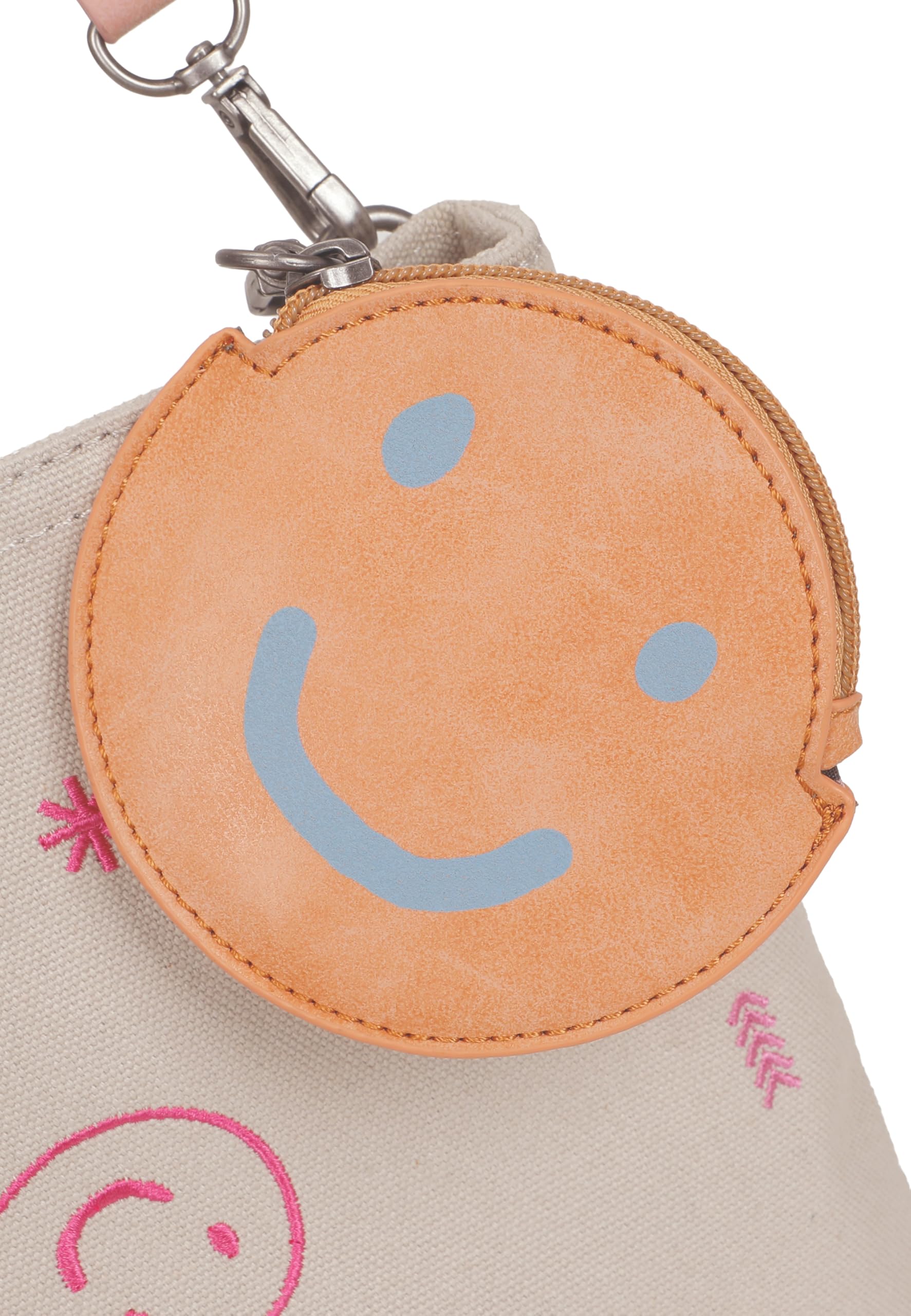 Fritzi Ronja Cross Limited Embro Fun Canvas Crossbody Damen Umhängetasche Schultertasche Freizeit Alltag Reißverschluss Canvas 31 x 29 x 3 cm, Beige