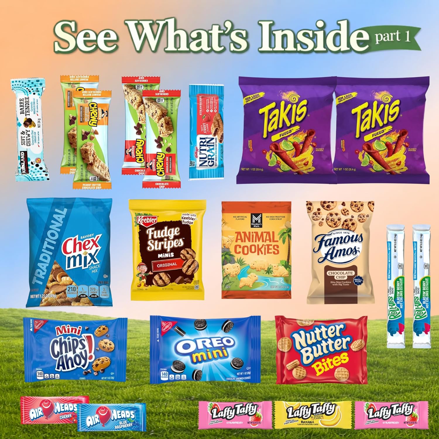Snacks Box Variety Pack Care Package (50 Count) Treats Gift Basket Adults Kids Grandkids Guys Girls Women Men Boyfriend Birthday Cookies Chips College Student Office School
