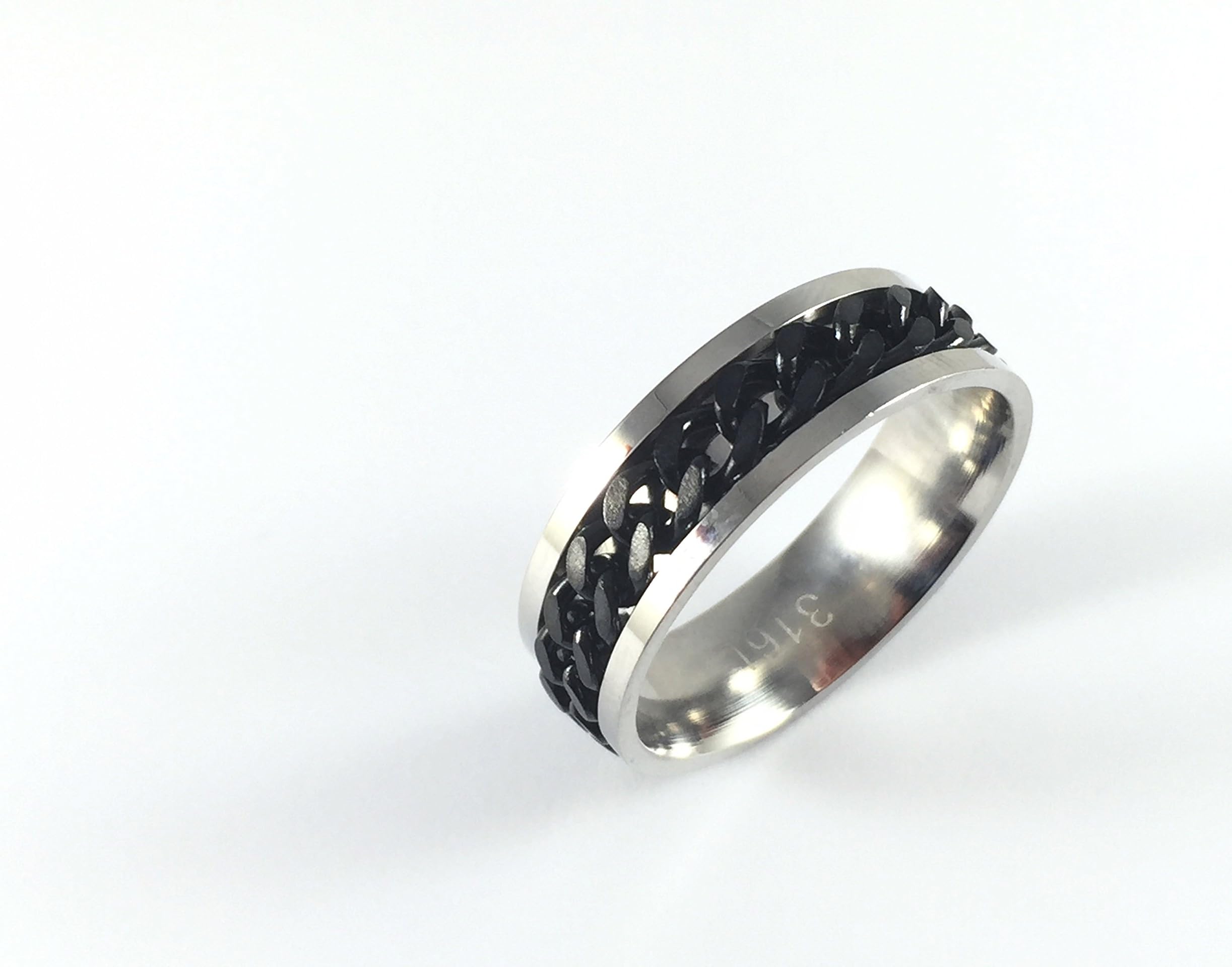 Stainless Steel Ring - Chain Link Spin Band