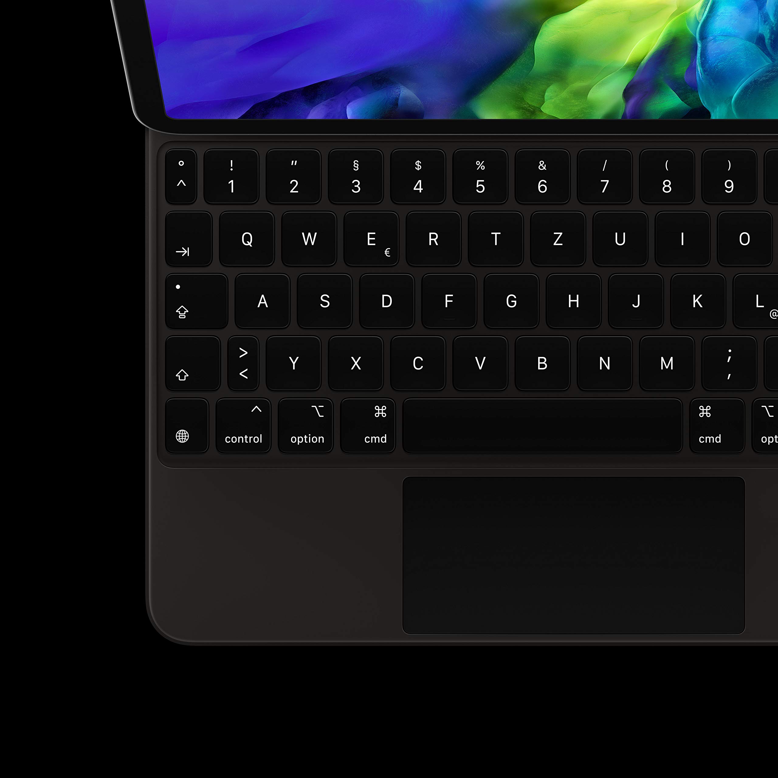 Apple Magic Keyboard (für iPad Pro 11-zoll 1-4 Gen, iPad Air 4-5 Gen, 11-zoll M2-M3) (QWERTZ Deutsch) Schwarz (Generalüberholt)