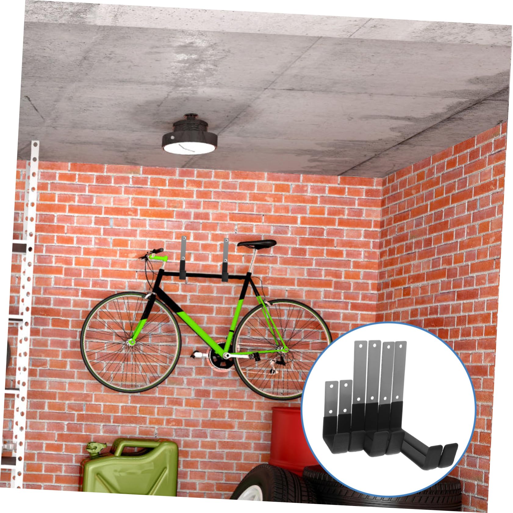 DOITOOL Ganchos de Pared Resistentes de Metal para Colgar, 6 Piezas | Montaje Sencillo, Recubrimiento Antideslizante, para Garajes y Balcones