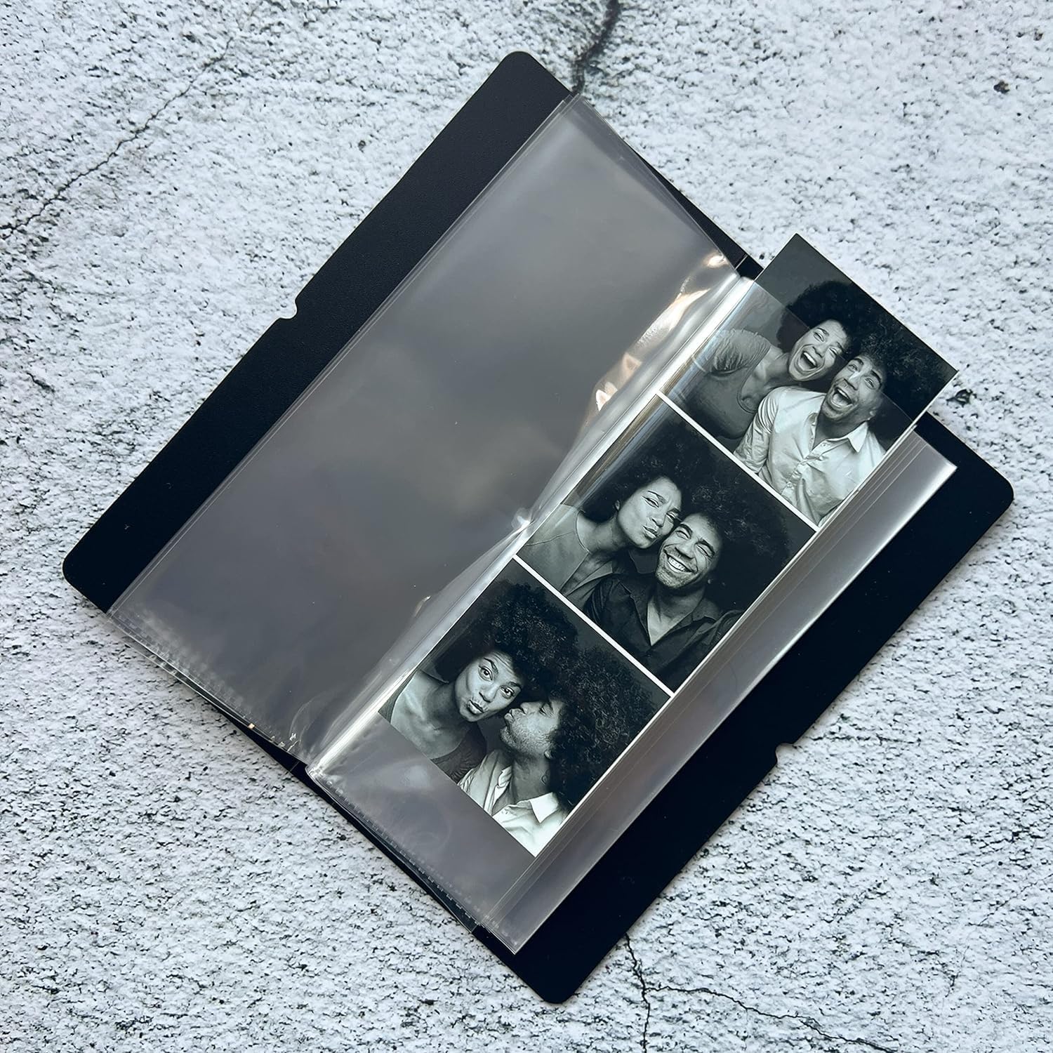 Photo Booth Photo Album For Photobooth Strips - Party Or Wedding Favors - 20 Clear Sleeves - Fits 40 Slide In Photos Photobooth - Pack of 5 or 10 (PACK OF 5, BLACK)