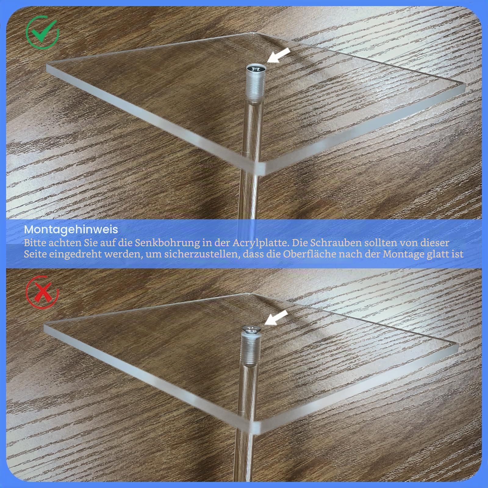 TEKXYZ 40 CM Hoher Klarer Acryl-Luftballon Ständer für Tisch, 10 Stück | für Tischmittelpunkt-Dekoration, Wiederverwendbarkeit