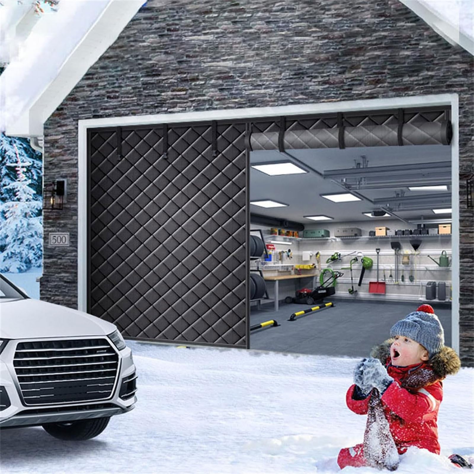Kit d'isolation de porte de garage magnétique contre les pertes de chaleur