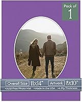 Vista 165 de CountryArtHouse Marco ovalado de 11 x 14 pulgadas, sin ácido, con núcleo blanco, corte biselado para fotos de 8 x 10 pulgadas, se adapta a marcos
