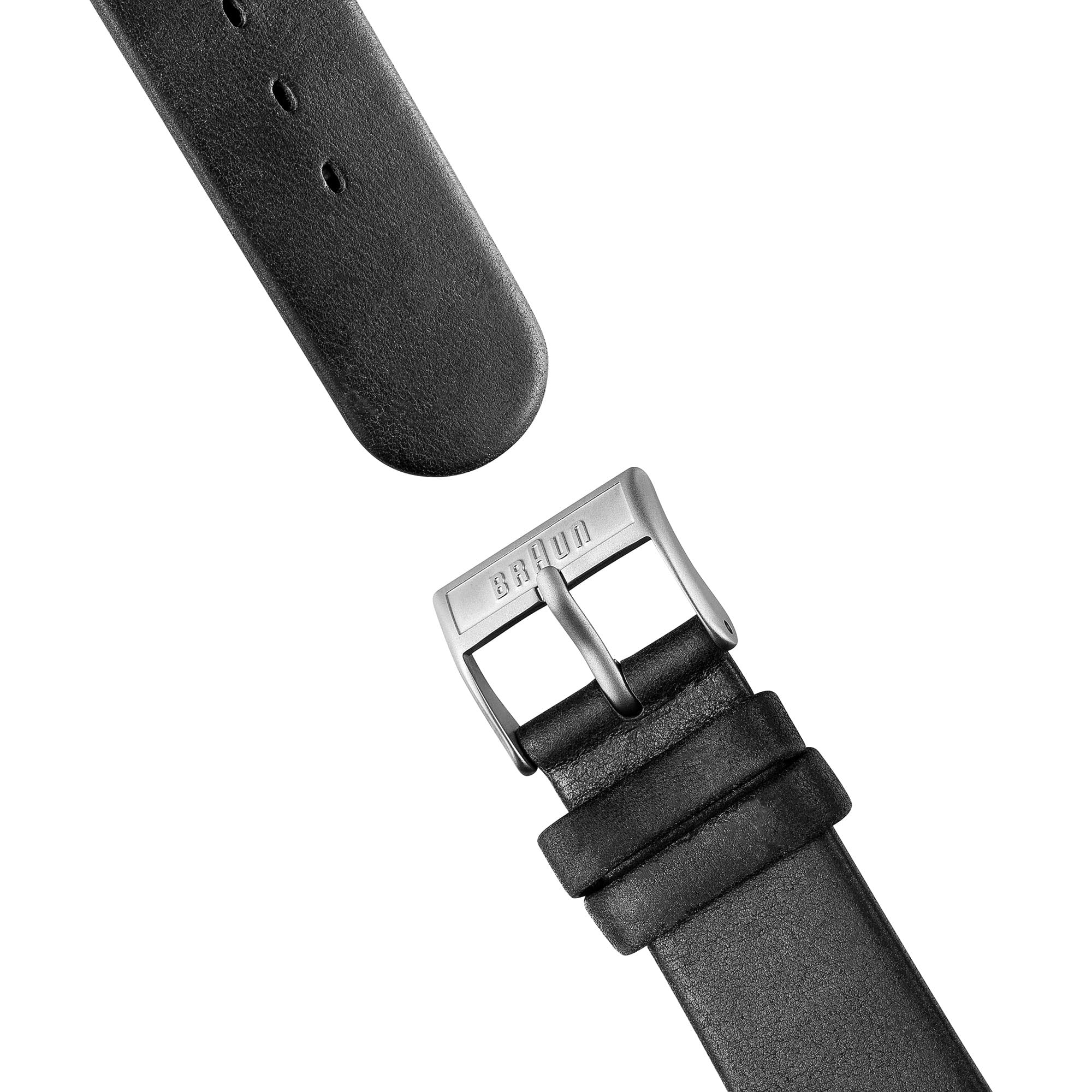 Braun Unisex - zegarek kwarcowy dla dorosłych, analogowy klasyczny wyświetlacz i skórzany pasek AW50, Czarny, pasek