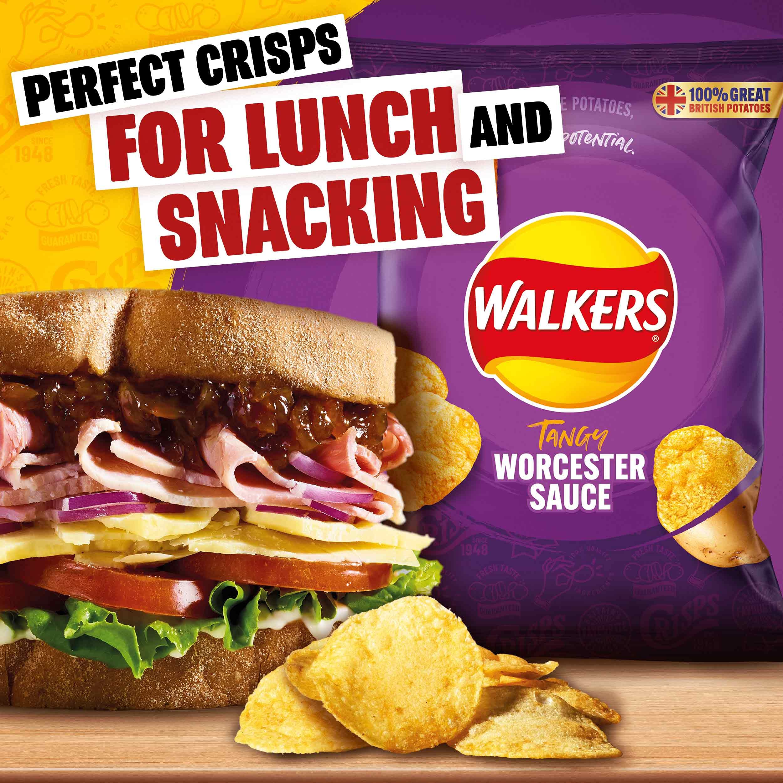 A Packet Of Worcester Sauce Flavour Walkers Crisps On A, 51 OFF