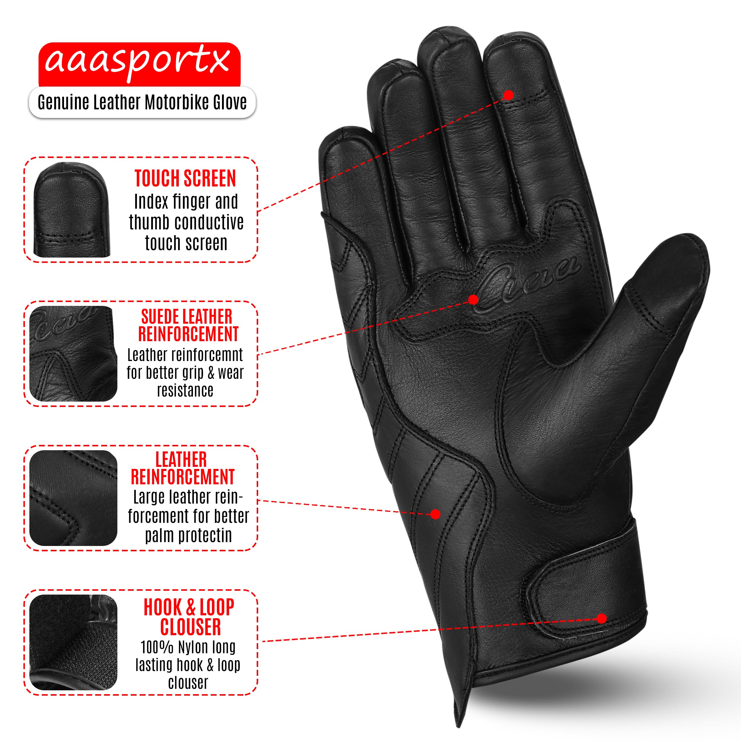 Guanti da moto impermeabili, invernali, caldi, da moto, con funzione touch screen