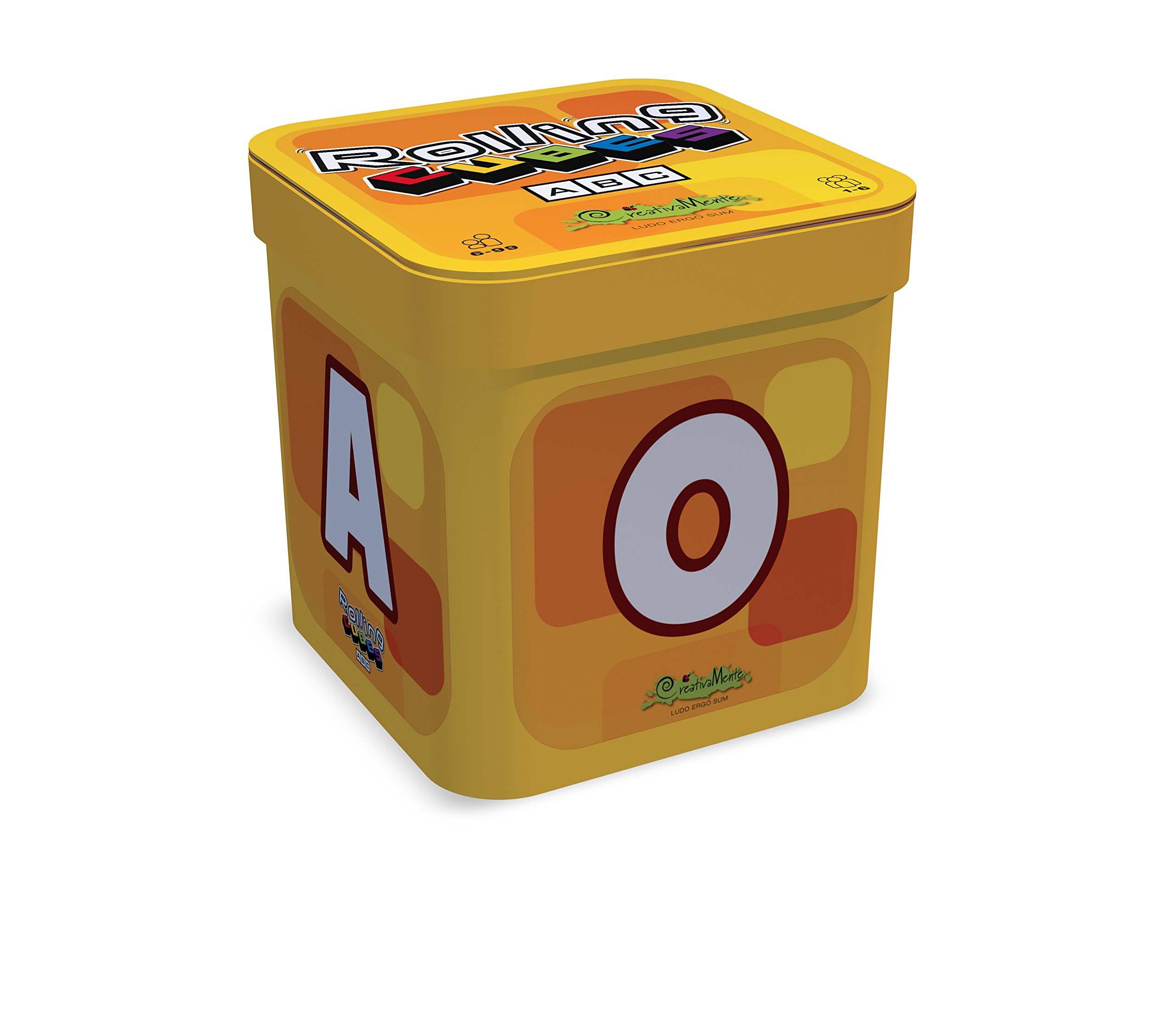 CreativaMente ABC Word Game, 13 Wooden Cubes, Multi-Coloured, Ages 3+