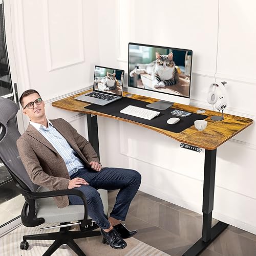 Miniatura 2 de Escritorio eléctrico de pie escritorio de altura ajustable con alfombrilla de mouse de gran tamaño escritorio ergonómico escritorio de pie de rango