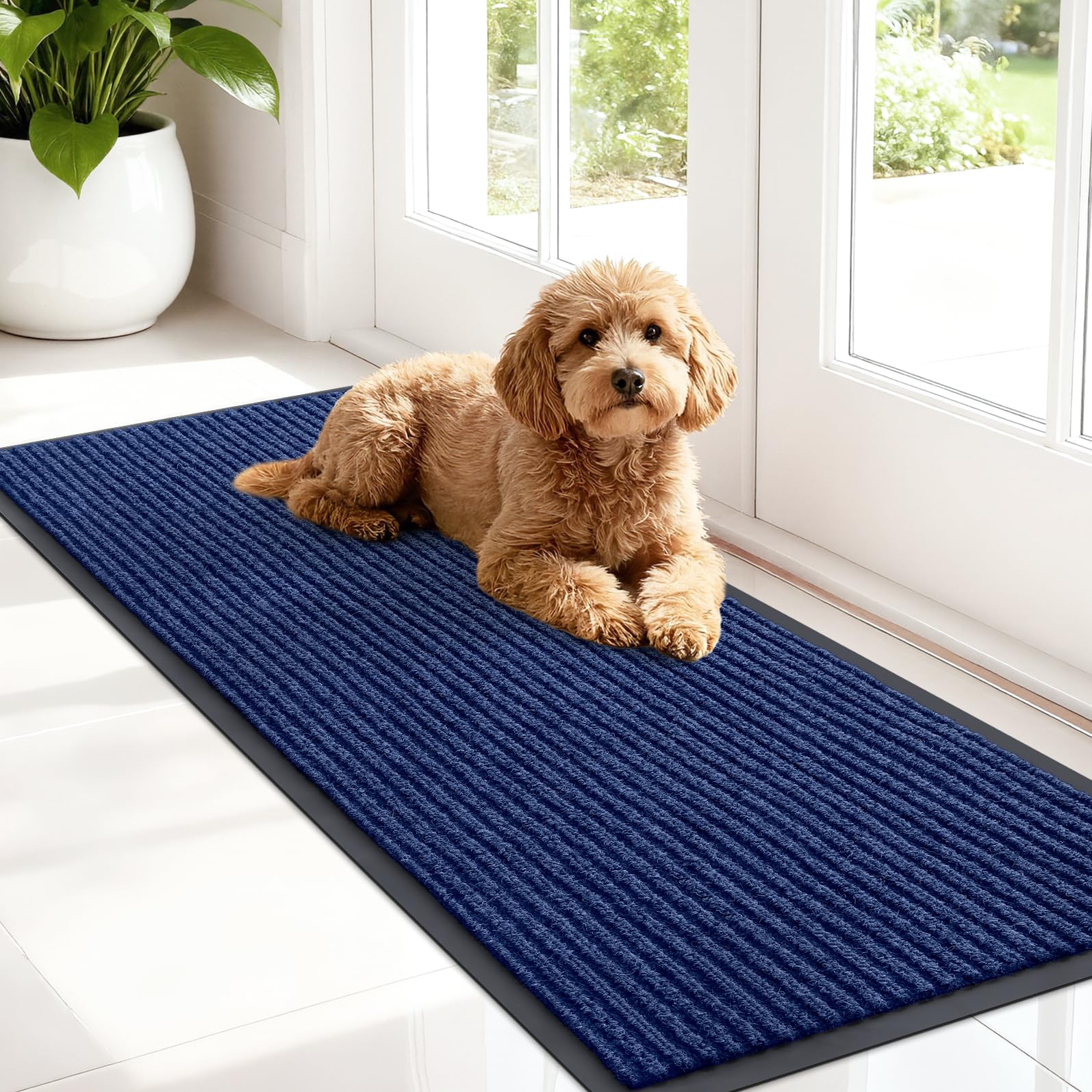 OLANLY Front Door Mat Indoor Outdoor Entrance, Waterproof Heavy Duty Doormat, Fade Resistant, Low Profile, Easy Clean Patio Porch Welcome Floor Mats for Entry, 29.5x17, Beige — view 167