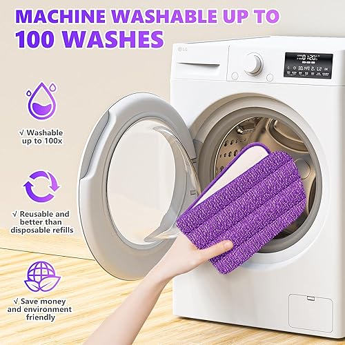 Miniatura 3 de Paquete de 6 almohadillas reutilizables para mopa Swiffer PowerMop, almohadillas de madera para mopa eléctrica, almohadillas de repuesto para mopa