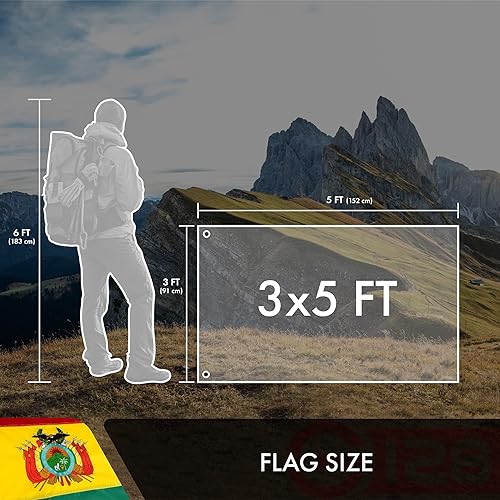 Vista 59 de G128 Bandera venezolana de Venezuela 3 x 5 pies Serie ToughWeave doble cara bordado de poliéster 210D Bandera de país, diseño bordado