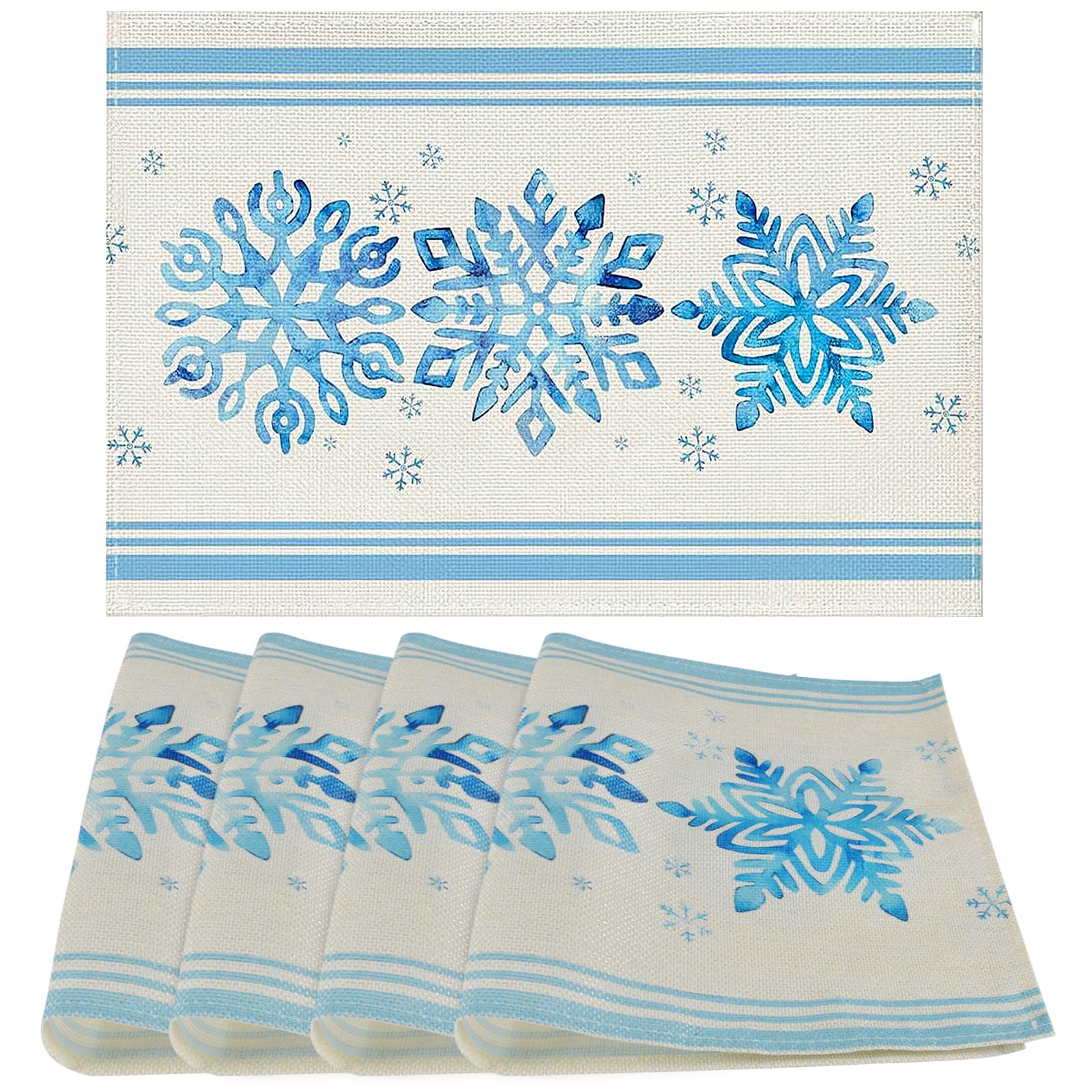 4 Piezas Manteles Individuales Lavables,Manteles Individuales de Tela Lavable,Mantel de Lino,Resistentes al Calor Antideslizante Fácil de Limpiar,manteles Individuales Escolares