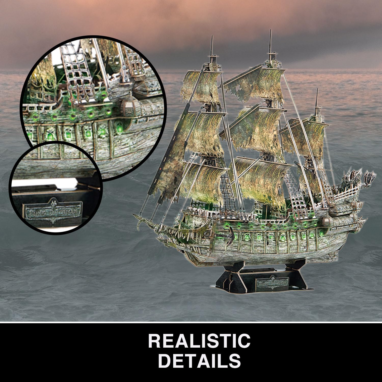 Party Town - Flying Dutchman | 3D Puzzle Kinder | 3 d Puzzle erwachsen | Schiff Deko | Modellbausatz Schiff | 360 Teile | Modellbausatz Erwachsene
