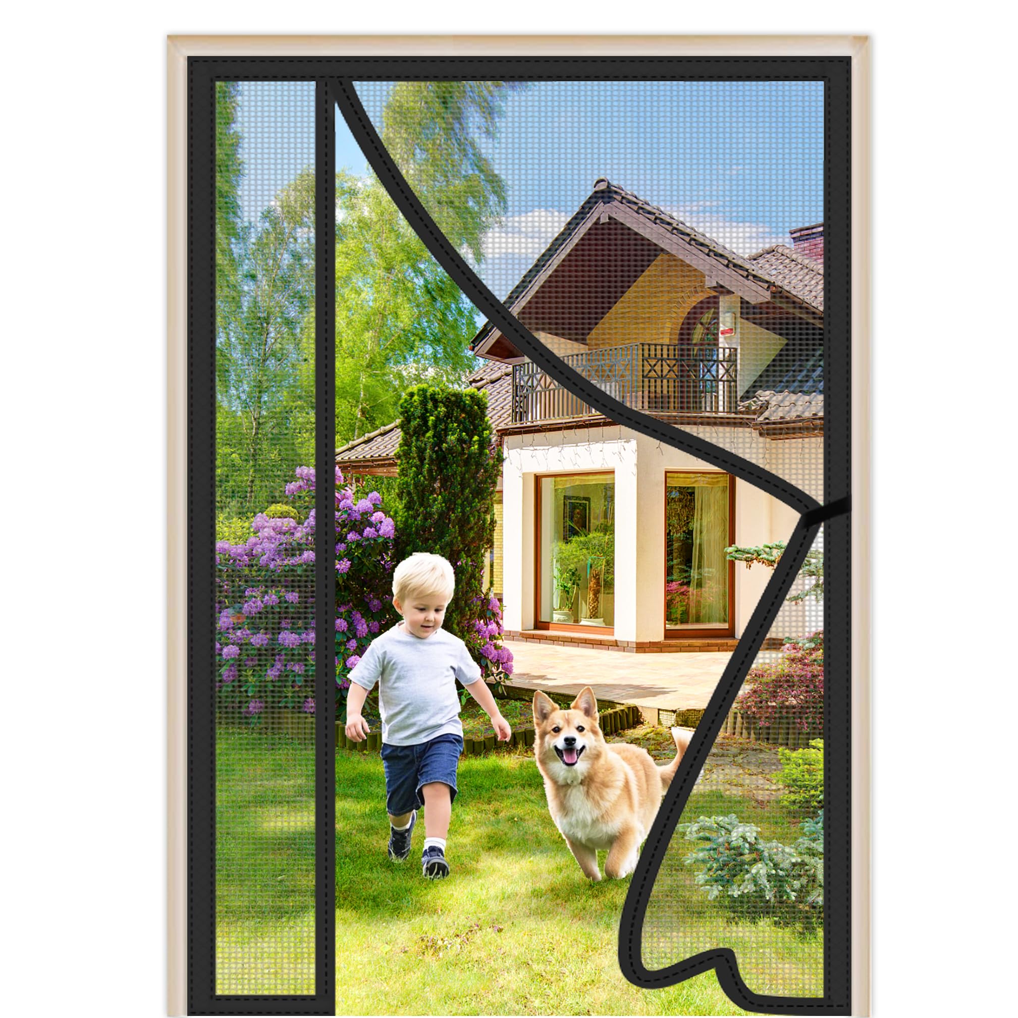 Moustiquaire porte fenetre magnetique pour aerer sans moustiques ni mouches