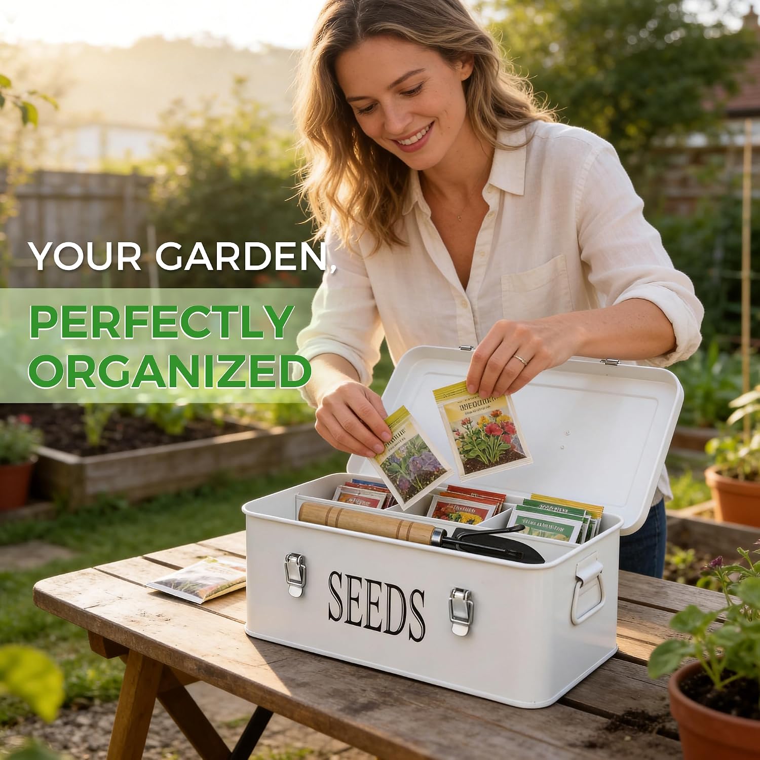 Premium Seed Organizer Box with Internal Compartments and Divider Tabs. (Black) image 4